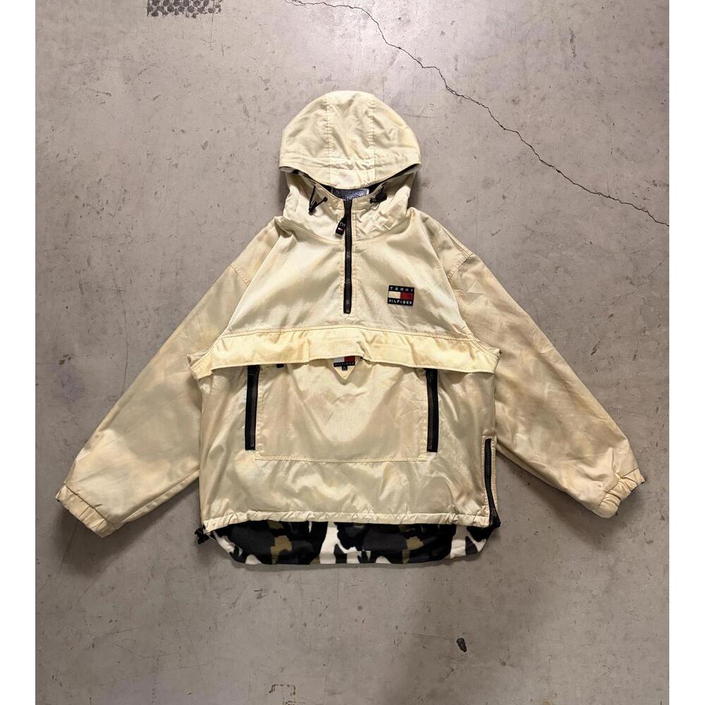 RARE Tommy Hilfiger Reversible Camo & Cream Pullover Jacket - Picture 3 of 9